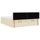 osmannisk sengeramme med madrasser 160x200 cm stof cremefarvet