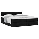 osmannisk sengeramme med madrasser 180x200 cm stof sort