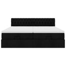 osmannisk sengeramme med madrasser 180x200 cm stof sort