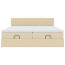 osmannisk sengeramme med madrasser 180x200 cm stof cremefarvet