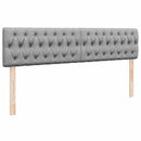 osmannisk sengeramme med madrasser 200x200 cm stof lysegrå