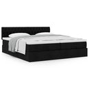 osmannisk sengeramme med madrasser 200x200 cm stof sort