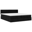 osmannisk sengeramme med madrasser 200x200 cm stof sort