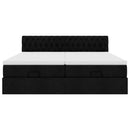 osmannisk sengeramme med madrasser 200x200 cm stof sort
