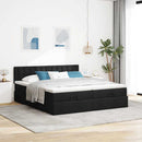 osmannisk sengeramme med madrasser 160x200 cm stof sort