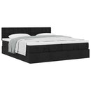 osmannisk sengeramme med madrasser 160x200 cm stof sort