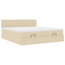 osmannisk sengeramme med madrasser 160x200 cm stof cremefarvet