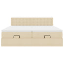 osmannisk sengeramme med madrasser 160x200 cm stof cremefarvet