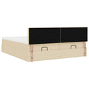 osmannisk sengeramme med madrasser 160x200 cm stof cremefarvet