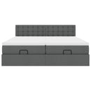osmannisk sengeramme med madrasser 180x200 cm stof mørkegrå