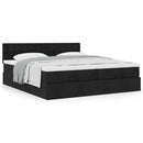 osmannisk sengeramme med madrasser 180x200 cm stof sort