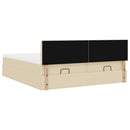 osmannisk sengeramme med madrasser 180x200 cm stof cremefarvet