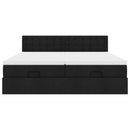 osmannisk sengeramme med madrasser 200x200 cm stof sort