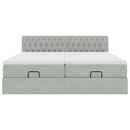 osmannisk sengeramme med madrasser 200x200 cm fløjl lysegrå