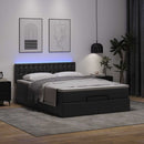 osmannisk seng med madrasser & LEDs 140x190 cm kunstlæder sort