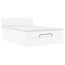 osmannisk seng med madrasser & LEDs 140x190 cm kunstlæder hvid