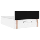 osmannisk seng med madrasser & LEDs 140x190 cm kunstlæder hvid