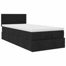 ottoman seng med madras & LEDs 80x200 cm stof sort