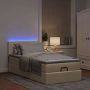 osmannisk sengeramme med madras 80x200 cm stof cremefarvet