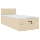 osmannisk sengeramme med madras 80x200 cm stof cremefarvet