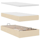 osmannisk sengeramme med madras 80x200 cm stof cremefarvet