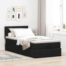 osmannisk sengeramme med madras 90x190 cm stof sort