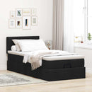 ottoman seng med madras 90x200 cm stof sort