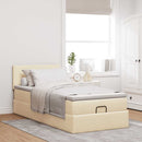 ottoman seng med madras 100x200 cm stof cremefarvet