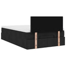 ottoman seng med madras & LEDs 120x190 cm stof sort