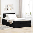 ottoman seng med madras & LEDs 120x190 cm stof sort