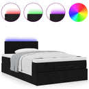 ottoman seng med madras & LEDs 120x190 cm stof sort