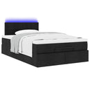 ottoman seng med madras & LEDs 120x190 cm stof sort