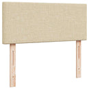 ottoman seng med madras & LEDs 120x190cm stof cremefarvet