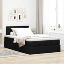 ottoman seng med madras 120x200 cm stof sort