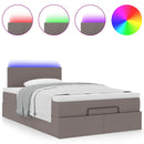 osmannisk sengeramme med madras 120x200 cm stof gråbrun