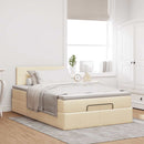 osmannisk sengeramme med madras 120x200 cm stof cremefarvet