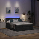 ottoman seng med madras & LEDs 140x190 cm stof Sort