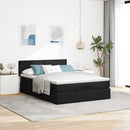 ottoman seng med madras & LEDs 140x190 cm stof Sort