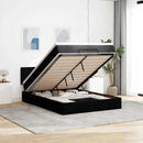 ottoman seng med madras & LEDs 140x190 cm stof Sort