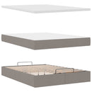 Ottoman seng med madras & LEDs Taupe 140x190 cm Stof