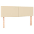 ottoman seng med madras & LEDs 140x190 cm stof fløde