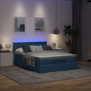 ottoman seng med madras & LEDs 140x190 cm stof Blå