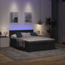 Ottoman seng med madras & LEDs Sort 140x200 cm Stof