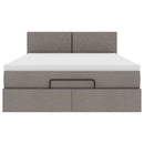 Ottoman seng med madras & LEDs Taupe 140x200 cm Stof