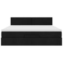ottoman seng med madras & LEDs 180x200cm stof sort