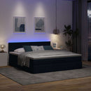 ottoman seng med madras & LEDs 180x200cm stof blå
