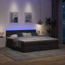 osmannisk sengeramme med madrasser 200x200 cm stof sort