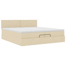 osmannisk sengeramme med madrasser 200x200 cm stof cremefarvet