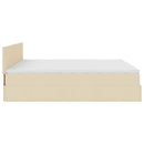 osmannisk sengeramme med madrasser 200x200 cm stof cremefarvet