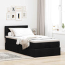 ottoman seng med madras & LEDs 80x200 cm stof sort